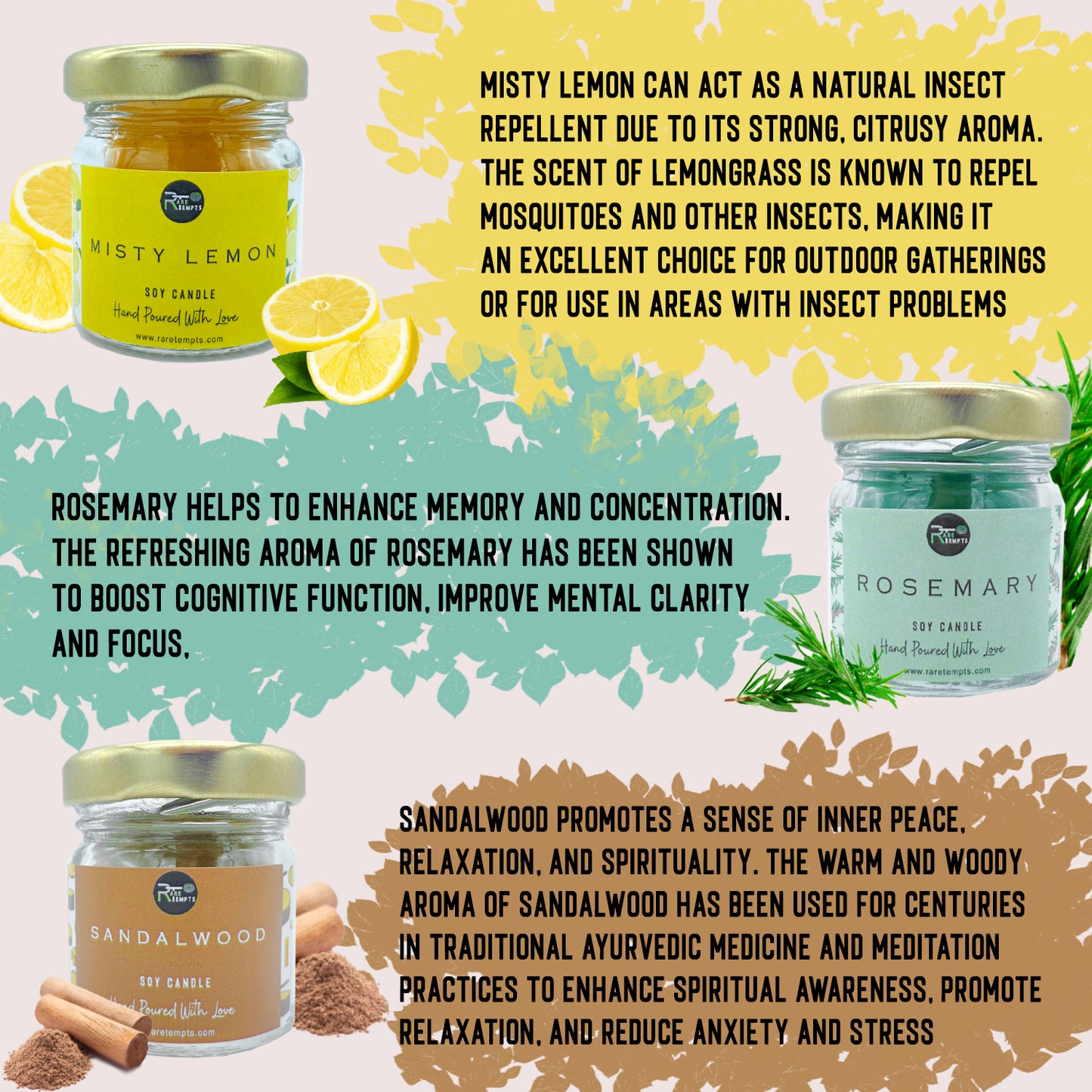 Scented Candle Gift Set ā 6 Small Jars with Premium Fragrances