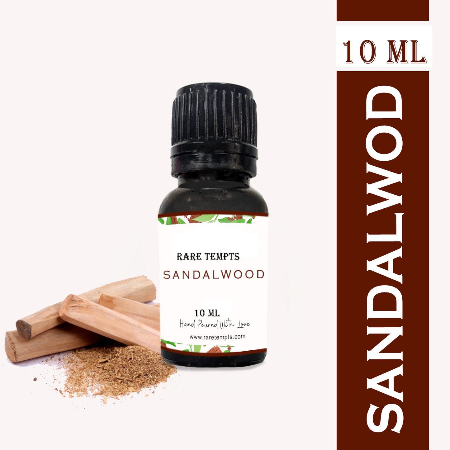Rare Tempts Sandalwood Fragrance Oil – Warm, Woody Elegance for Diffusers & Rituals