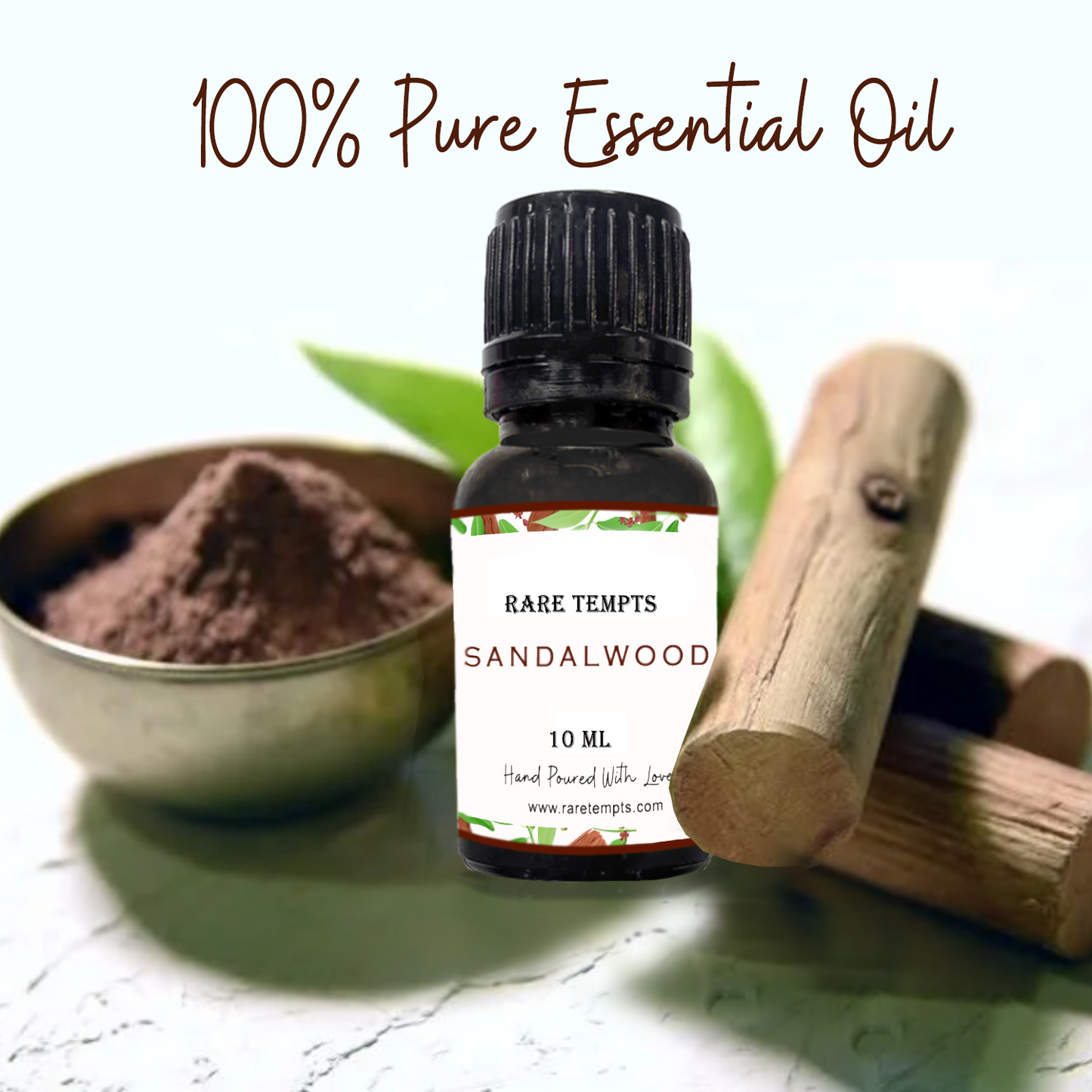 Rare Tempts Sandalwood Fragrance Oil – Warm, Woody Elegance for Diffusers & Rituals
