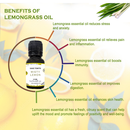 Rare Tempts Lemongrass Fragrance Oil – Fresh Herbal Zing for Diffusers & DIY Wellness